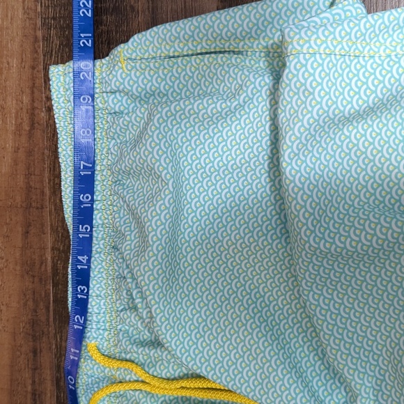 Capelle Classic Collins Compression Swim Trunks Size 4XL in Teal and Yellow - Picture 8 of 9